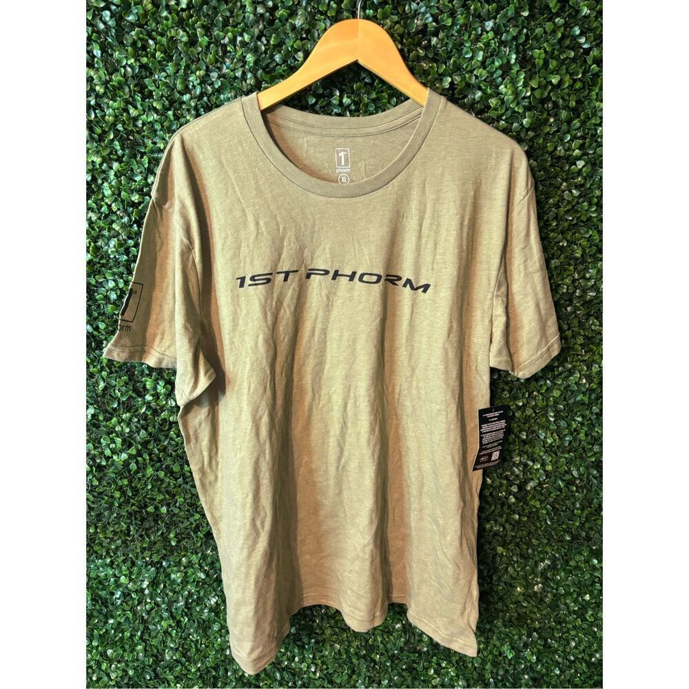 1st Phorm Size X-Large Olive Green Short Sleeve Crew Neck Graphic Tee NWT